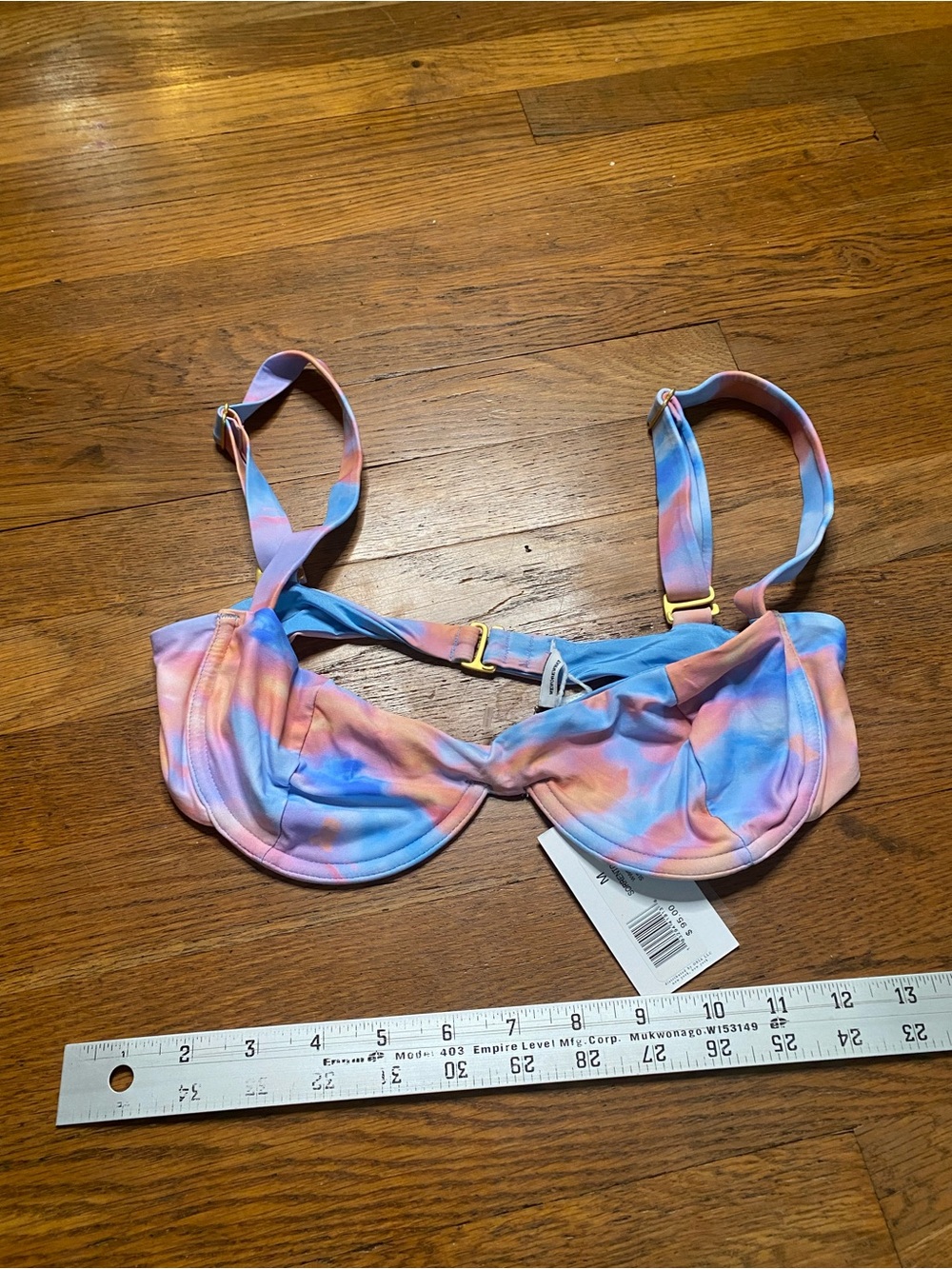 WeWoreWhat Sorrento Underwire Bikini Top Sunset Multi Tie Dye Medium NWT - Picture 5 of 7